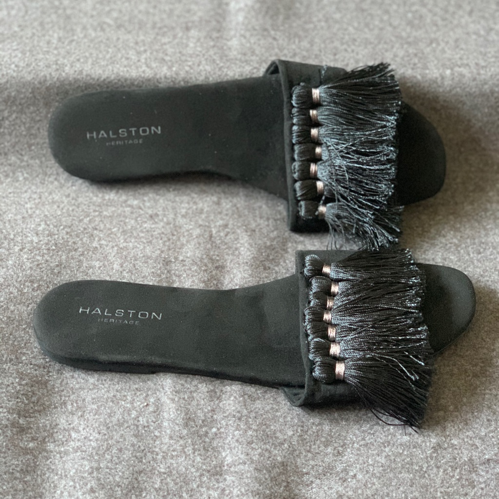 Halston Heritage Fran In Tobago Fringe Slide